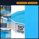 15ft Round Overlap Pool Liner for Above Ground Pools Durable Blue Design