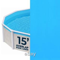 15ft Round Overlap Pool Liner for Above Ground Pools Durable Blue Design