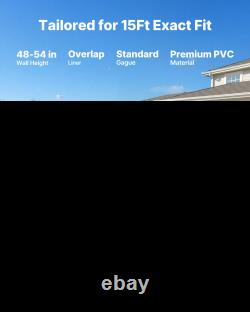 15ft Round Pool Liner Overlap Above Ground, 54 Wall, Premium Vinyl