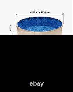 15ft Round Pool Liner Overlap Above Ground, 54 Wall, Premium Vinyl