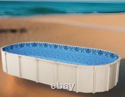 15x30' Bluewave Oval Standard 48/54 Deep Pool Gauge Overlap Liner In Blue