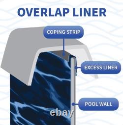 15x30' Bluewave Oval Standard 48/54 Deep Pool Gauge Overlap Liner In Blue
