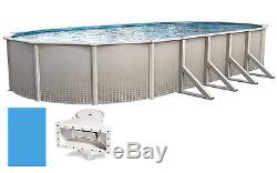 15x30x48 Ft Oval Impression Above Ground Swimming Pool with Liner & Skimmer Kit