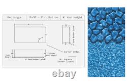 16' x 32' Rectangle 4' Flat Bottom Swimming Pool Liner for use with Kayak Pools