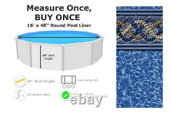 16' x 48 Round Unibead 25 Gauge Swimming Pool Liner (Choose Pattern)