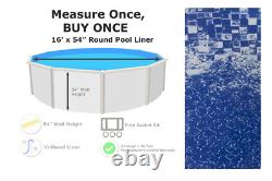 16' x 54 Round Unibead 20 Gauge Swimming Pool Liner (Choose Pattern)