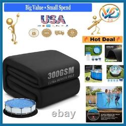 16FT Heavy Duty Pool Liner Pad Black for Above Ground Pools 300GSM