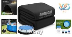 16FT Heavy Duty Pool Liner Pad Black for Above Ground Pools 300GSM
