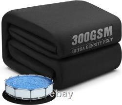 16FT Heavy Duty Pool Liner Pad Black for Above Ground Pools 300GSM