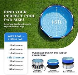 16FT Heavy Duty Pool Liner Pad Black for Above Ground Pools 300GSM