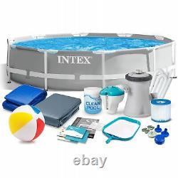 16in1 SWIMMING POOL INTEX 305cm 10ft Garden Round Frame Ground Pool + PUMP SET