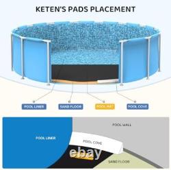 18-Foot Pool Liner Pad, Round Pool Liners for Above Ground Pools, Pool Mat