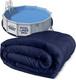 18-Ft Round Blue Pool Liner Pad Puncture Prevention, Extend Liner Life