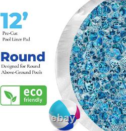 18-Ft Round Blue Pool Liner Pad Puncture Prevention, Extend Liner Life