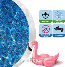 18-Ft Round Blue Pool Liner Pad Puncture Prevention, Extend Liner Life