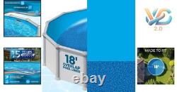 18 Ft Round Pool Liner for 48-52 Inch Above Ground Pools Blue Pebble Vinyl