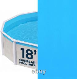 18 Ft round Overlap Pool Liner for above Ground Pools, Blue
