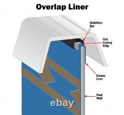 18' Overlap Above Ground Pool Liner Blue Slate Streamstone Pattern