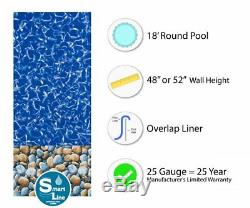 18 Round Overlap Bedrock Above Ground Swimming Pool Liner 25 Gauge