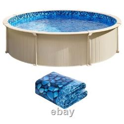 18 ft Round Above Ground Pool Liner, Overlap, Standard Vinyl, 48 54in Wall