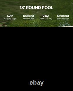 18-ft Round Above Ground Pool Liner, Unibead Pool Liners, Standard Gauge, 52inc