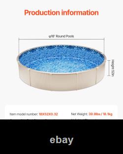 18-ft Round Above Ground Pool Liner, Unibead Pool Liners, Standard Gauge, 52inc