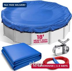 18 ft Round Heavy Duty Winter Pool Cover, Royal Blue, Above Ground Pool