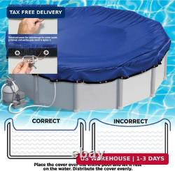 18 ft Round Heavy Duty Winter Pool Cover, Royal Blue, Above Ground Pool