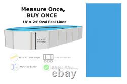 18 x 24 Oval 25 Gauge Overlap Above Ground Swimming Pool Liner Choose Pattern