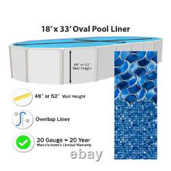 18' x 33' Oval 30 Gauge Overlap Swimming Pool Liner (Choose Pattern)