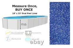 18 x 33 Oval Overlap 72 Expandable Swimming Pool Liner Choose Gauge & Pattern