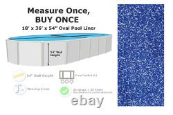18' x 36' x 54 Oval Overlap 25 Gauge Swimming Pool Liner (Choose Pattern)
