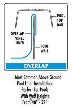 18'x24' Oval Overlap Plain Blue Above Ground Swimming Pool Liner-25 Gauge