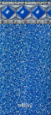 18'x52 Ft Round Unibead Crystal Tile Above Ground Swimming Pool Liner-20 Gauge