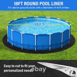 18FT Heavy-Duty Seamless Pool Liner Pad for Above Ground Pools Black