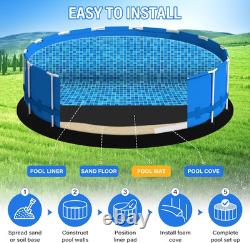 18FT Heavy-Duty Seamless Pool Liner Pad for Above Ground Pools Black