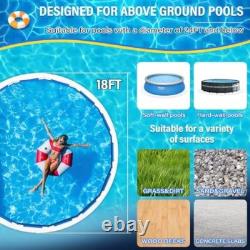 18FT White Pool Liner Pad, Seamless Above Ground Pool Liner, 10oz/yd² Pre-Cut He