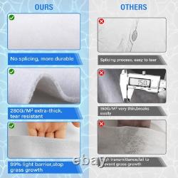 18FT White Pool Liner Pad, Seamless Above Ground Pool Liner, 280G/M² Pre-Cut H
