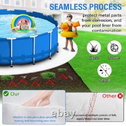 18FT White Pool Liner Pad, Seamless Above Ground Pool Liner, 280G/M² Pre-Cut H