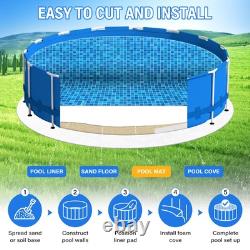 18FT White Pool Liner Pad, Seamless Above Ground Pool Liner, 280G/M² Pre-Cut H
