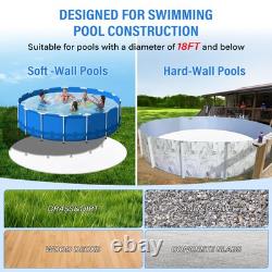 18FT White Pool Liner Pad, Seamless Above Ground Pool Liner, 280G/M² Pre-Cut H