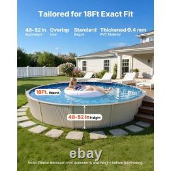 18ft Round Above Ground Swimming Pool Liner, Overlap for 52 High Steel Walls