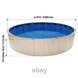 18ft Round Above Ground Swimming Pool Liner, Overlap for 52 High Steel Walls