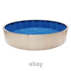 18ft Round Pool Liner Overlap 52in Wall Above Ground Steel Pool Boulder Swirl