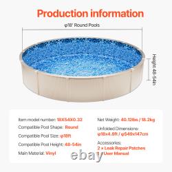 18ft Round Pool Liner Overlap Standard Gauge Vinyl Above Ground Replacement