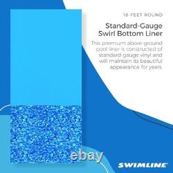 18ft Round Vinyl Pool Liner Blue Overlap for 48-52 Inch Above Ground Pools