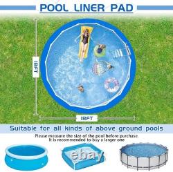 18ft Round Waterproof Dual-Color Pool Ground Mat for Above Ground Pools