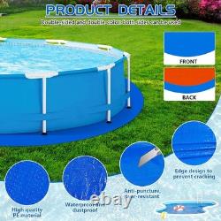 18ft Round Waterproof Dual-Color Pool Ground Mat for Above Ground Pools