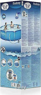 18in1 BestWay SWIMMING POOL 305cm 10FT Garden Round Frame Ground Pool + PUMP SET