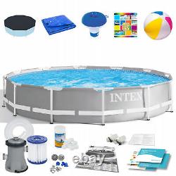 18in1 SWIMMING POOL INTEX 366cm 12ft Garden Round Ground Frame Pool + PUMP SET